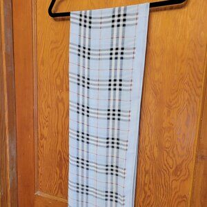 Burberry‎ Style Scarf Shawl Wrap Gray Black Blue Check Pattern Lightweigh